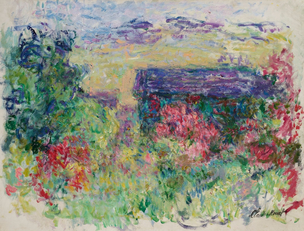 LA MAISON À TRAVERS LES ROSES by Claude Monet