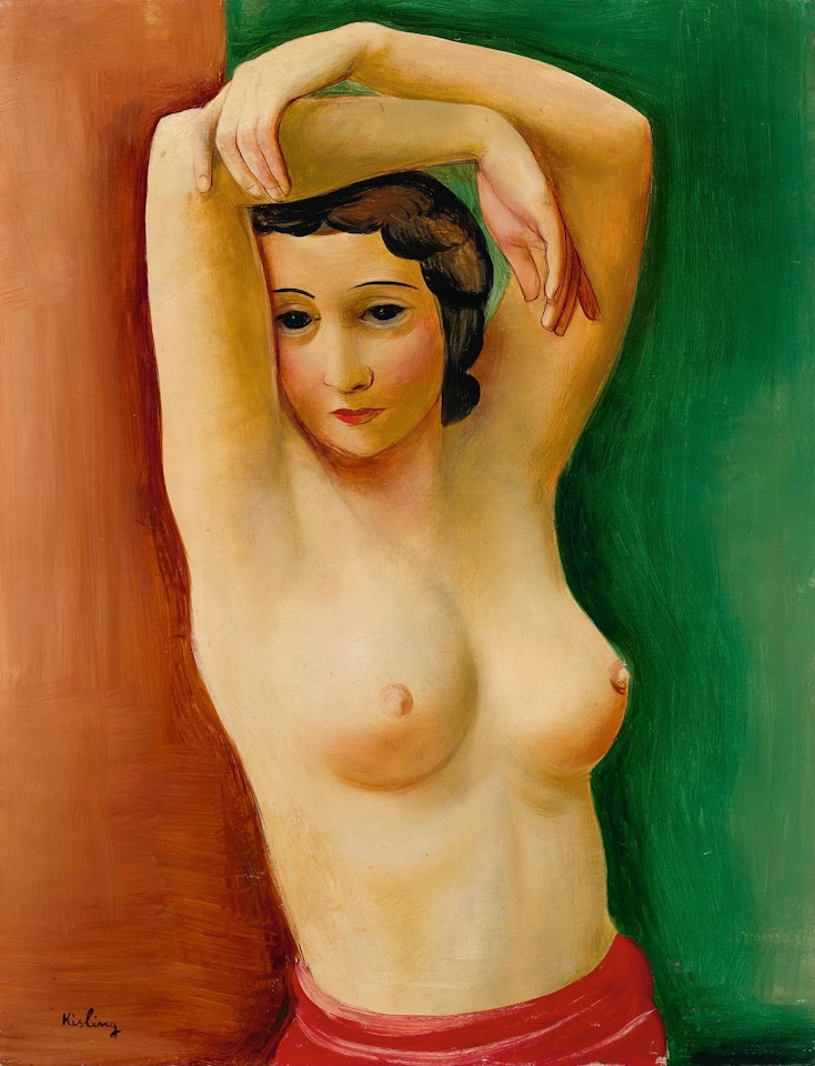 FEMME, BRAS LEVÉS by Moïse Kisling