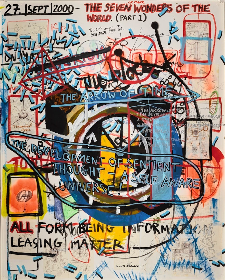 STUDIO WALL DRAWING: 27 SEPT 2000: THE SEVEN WONDERS OF THE WORLD (PART 1) by Keith Tyson