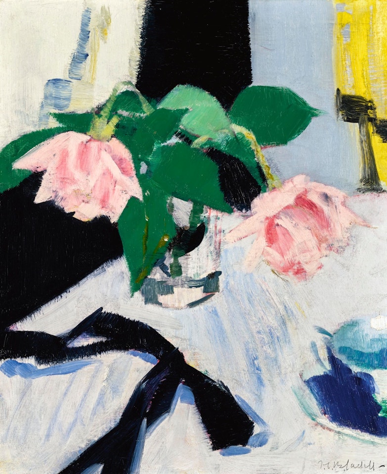 ROSES IN A GLASS VASE by Francis Campbell Boileau Cadell