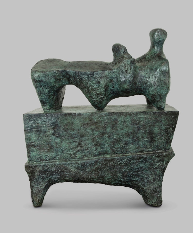 RECLINING FIGURE ON PEDESTAL by Henry Moore