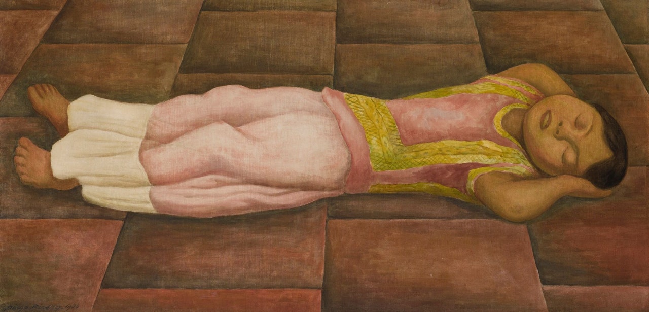 EL SUEÑO (LA NIÑA DORMIDA) by Diego Rivera