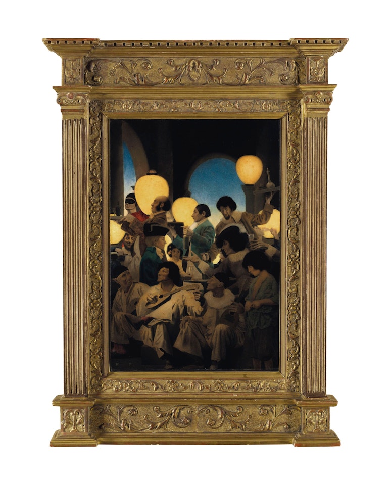 A Venetian Night's Entertainment ("The two young men were presently hobnobbing over a glass of canary...") by Maxfield Parrish