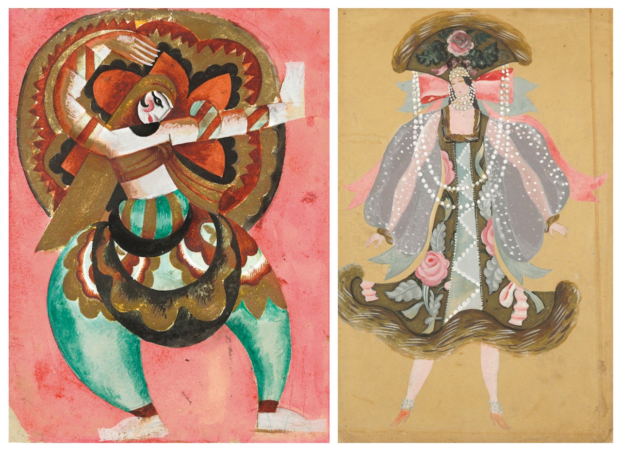 Costume designs for Oriental dancer (i); and Dancer with pearls (ii) by Pavel Tchelitchew