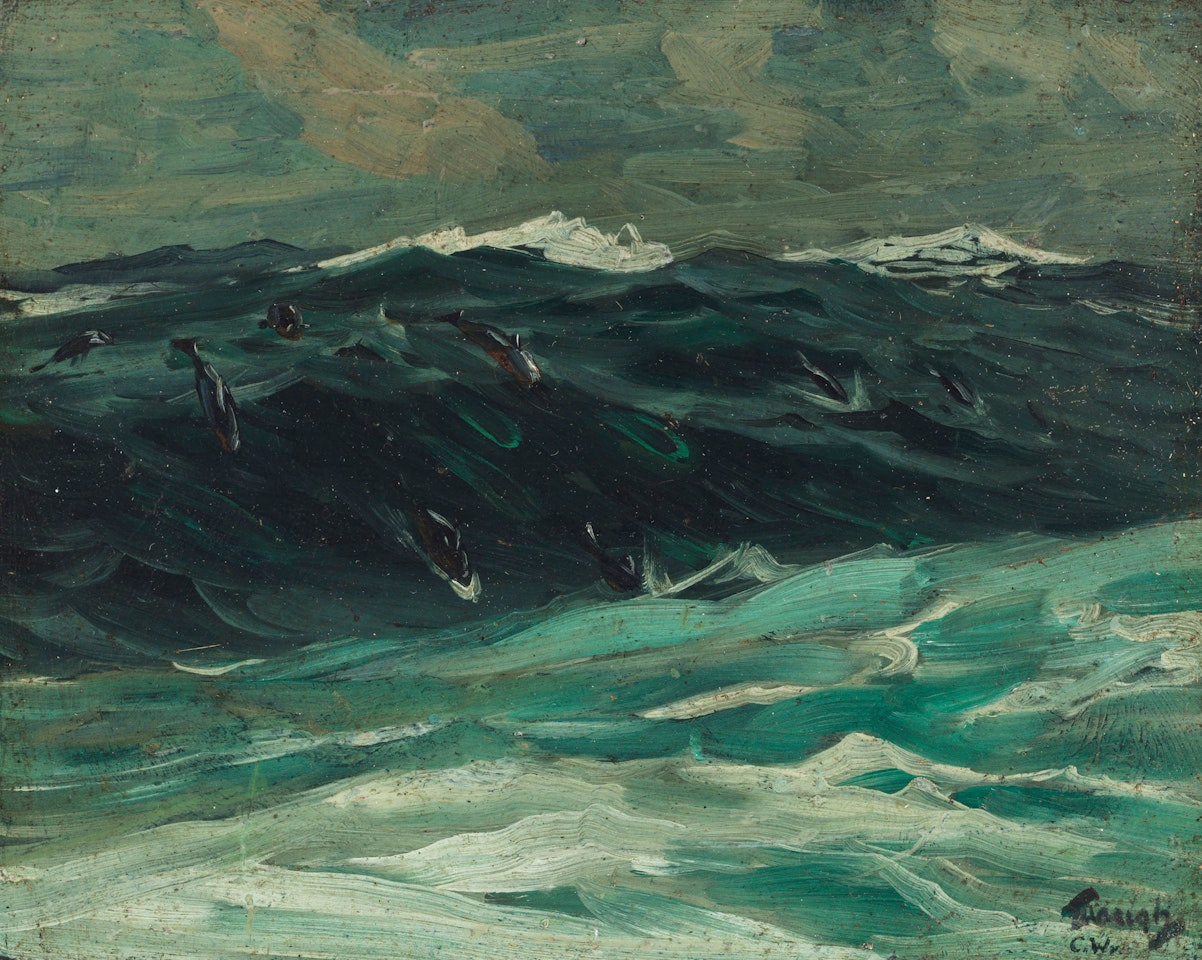 Dolphins and Sea by Frederick Judd Waugh