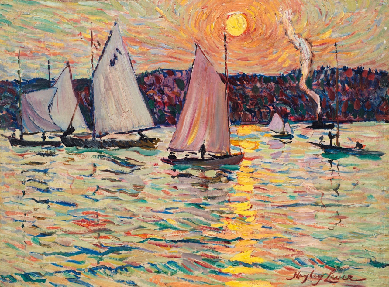 Sunset and Sailboats by Hayley Lever