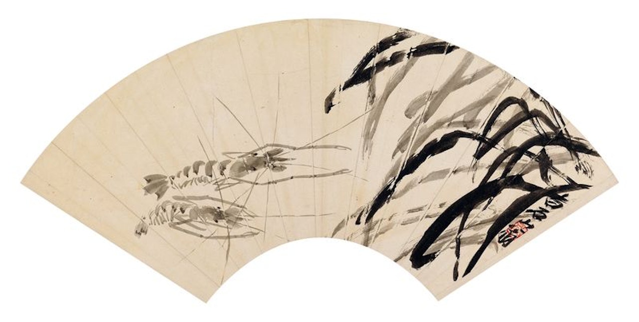 Shrimps And Leaves by Qi Baishi