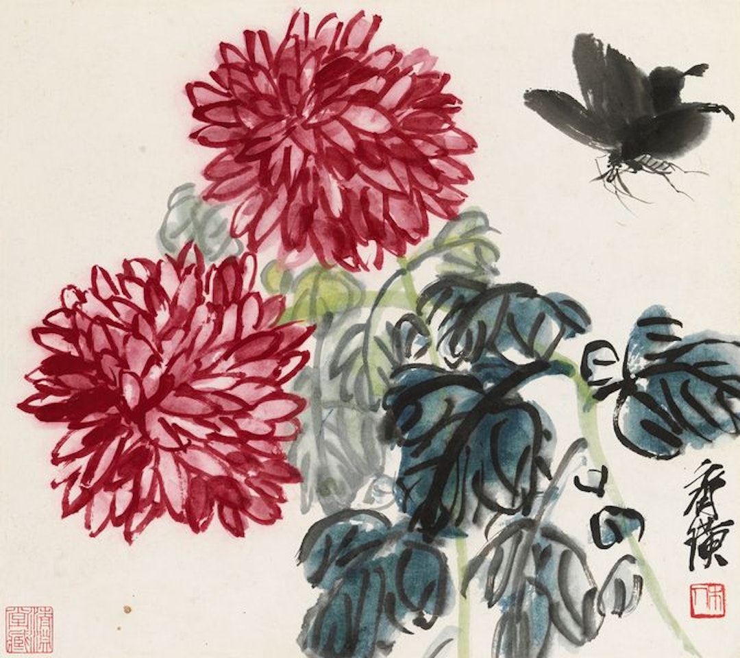 Chrysanthemum And Butterfly by Qi Baishi