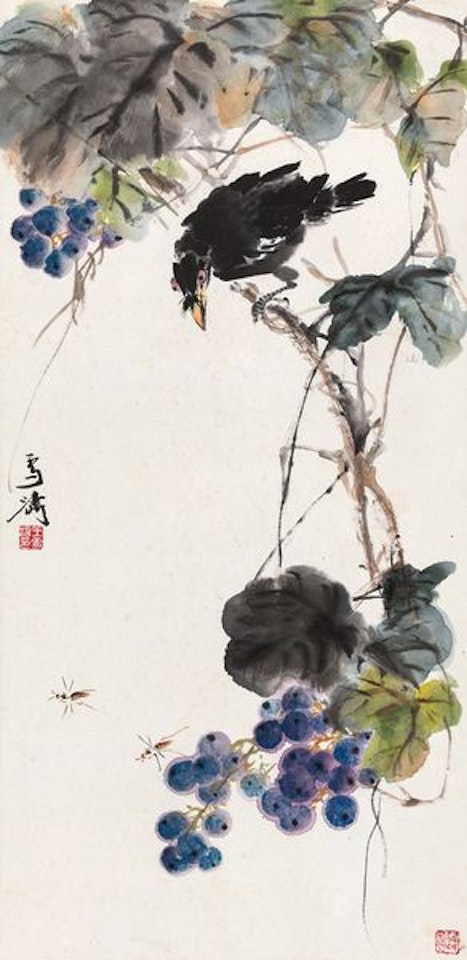 Grapes and Birds by Wang Xuetao