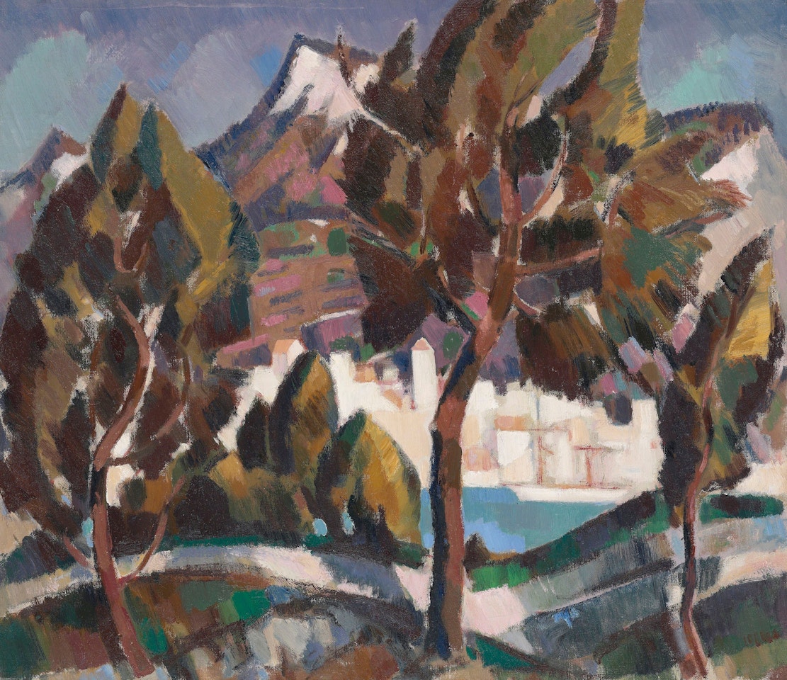 Cassis through the trees by John Duncan Fergusson