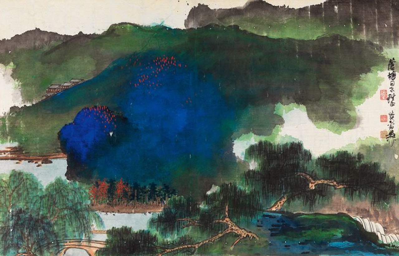 Spring Mountain and Bank by Xie Zhiliu