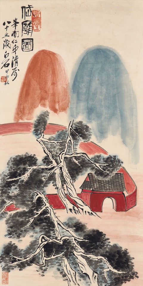Temple by Qi Baishi