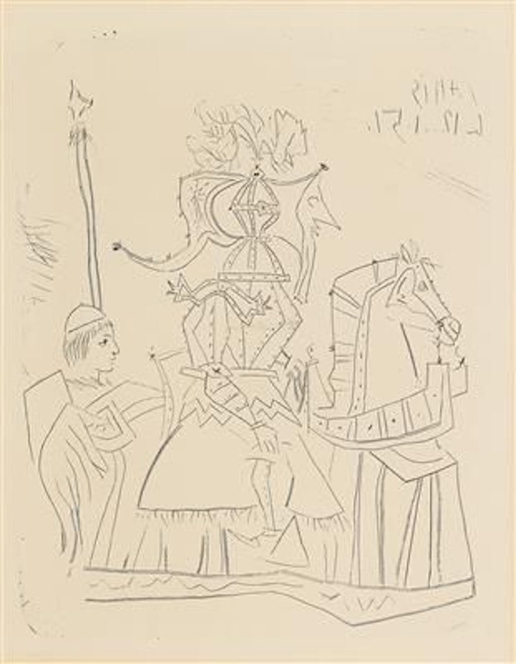 Line-Drawn little Knight by Pablo Picasso