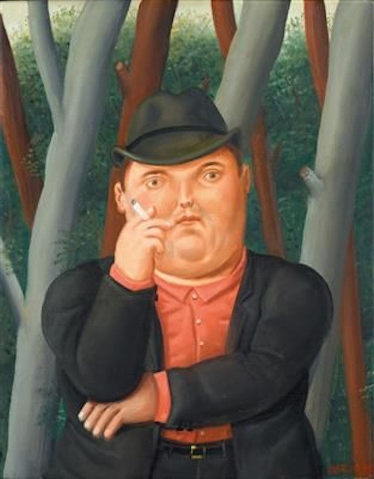 Man smoking by Fernando Botero