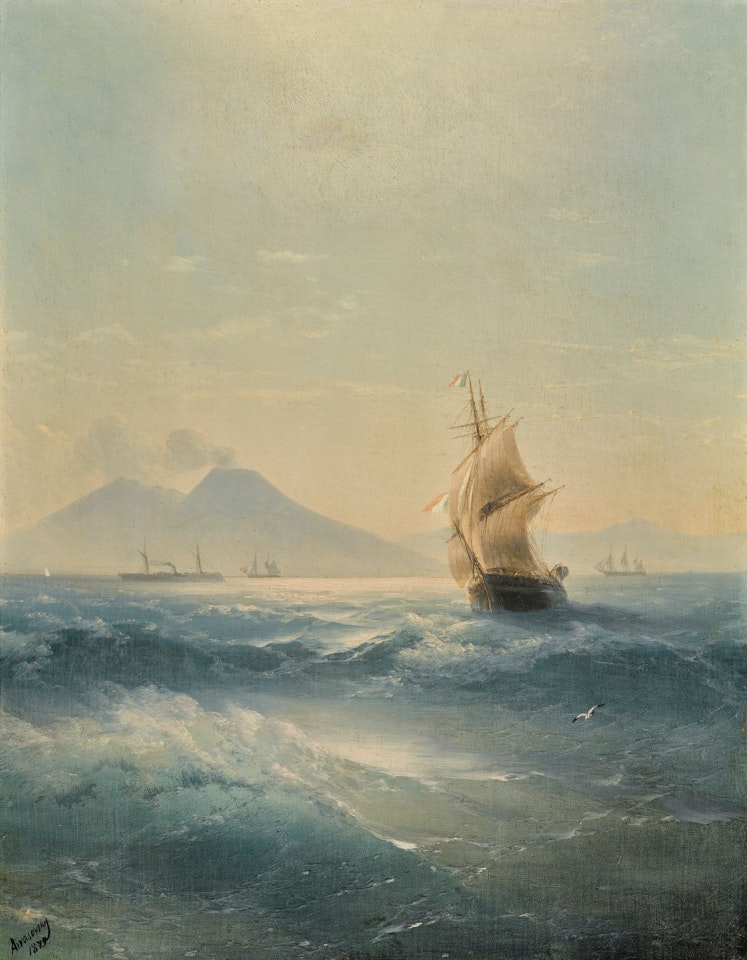 THE BAY OF NAPLES WITH MOUNT VESUVIUS by Ivan Konstantinovich Aivazovsky