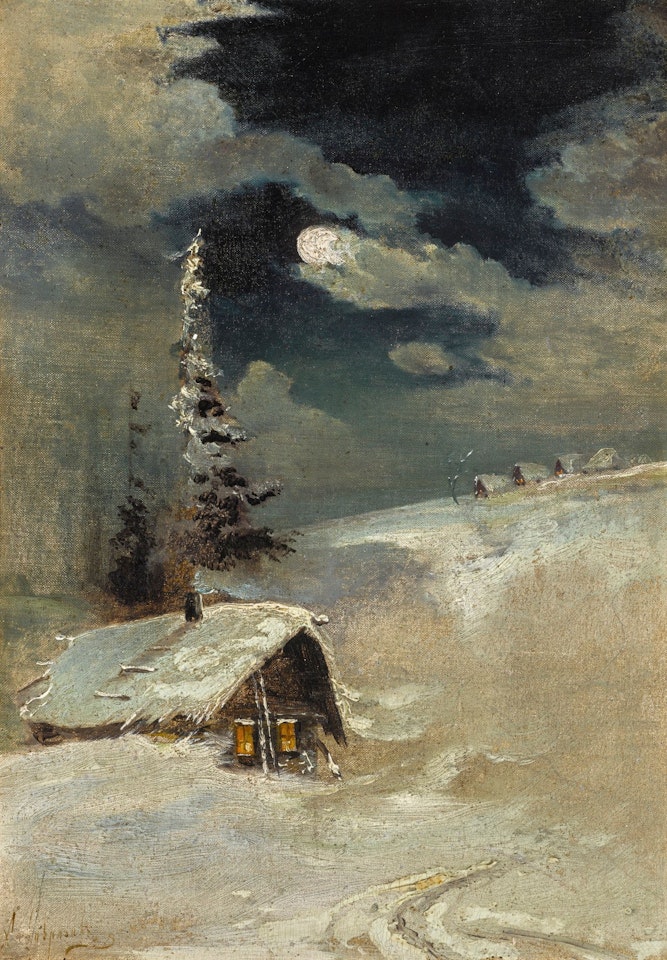 MOONLIT WINTER LANDSCAPE by Aleksei Kondratievitch Savrasov