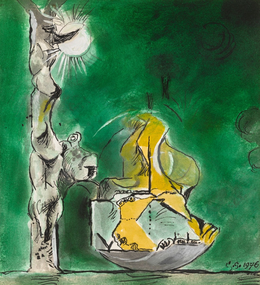 INTERIOR OF WOOD WITH STONE by Graham Sutherland