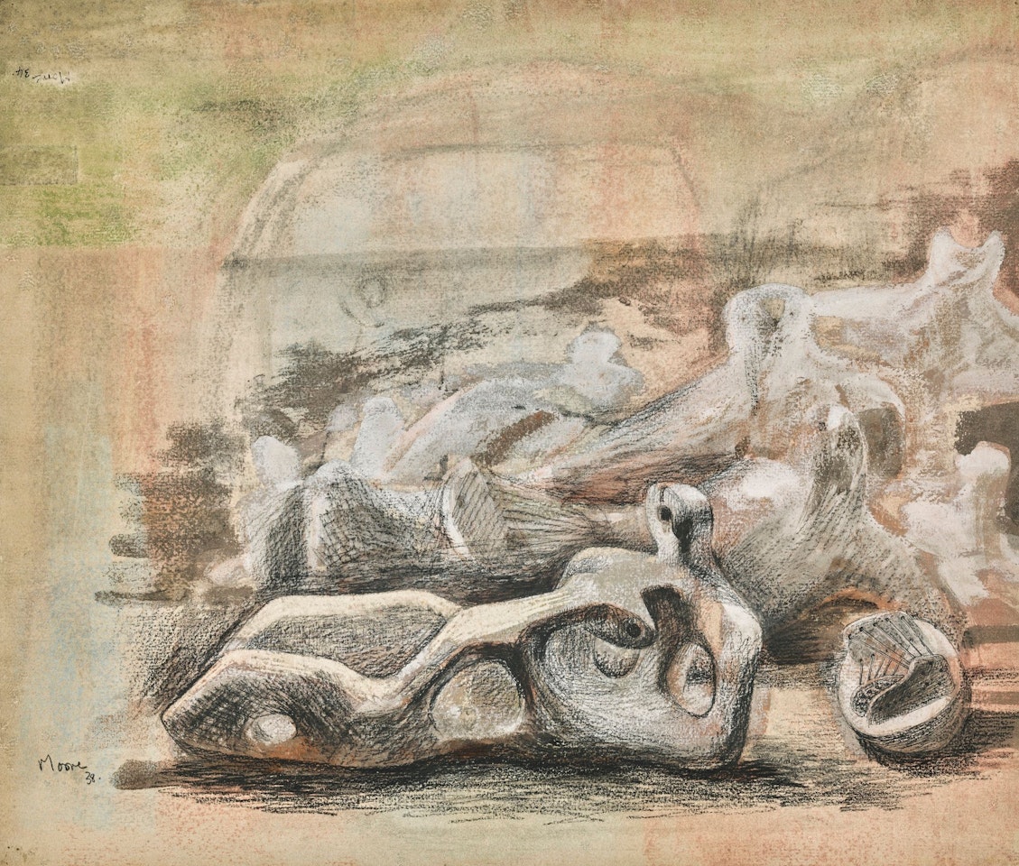 LANDSCAPE WITH FIGURES by Henry Moore