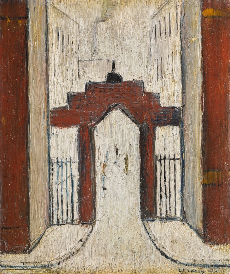 FACTORY GATE by Laurence Stephen Lowry