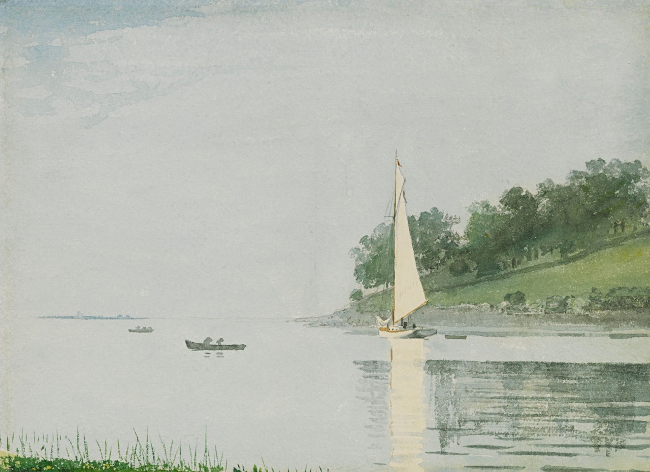 YACHT IN A COVE, GLOUCESTER by Winslow Homer