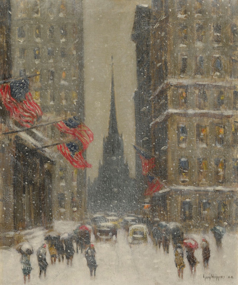 OLD TRINITY, NEW YORK, FROM WALL STREET by Guy Carleton Wiggins