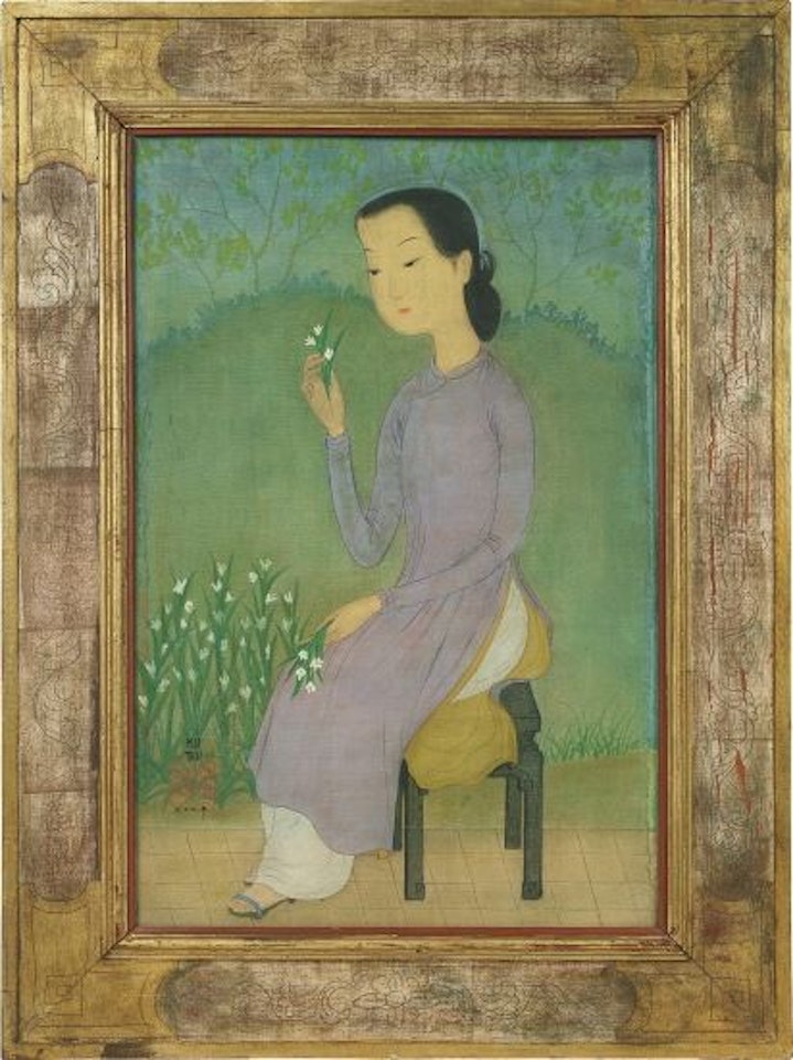Jeune femme à la fleur (Young lady with a flower) by Mai Trung Thu