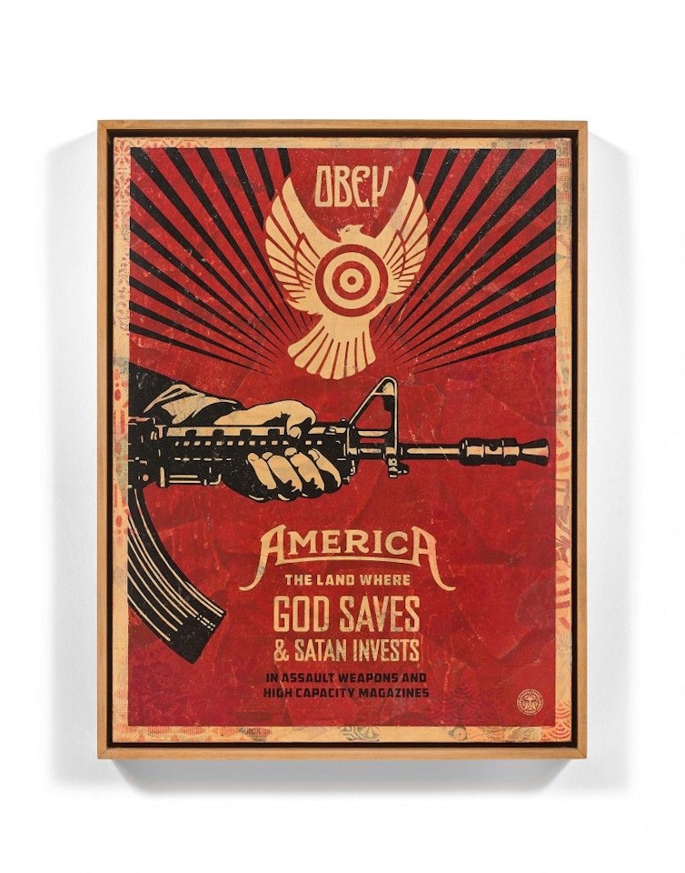 God Saves and Satan Invests by Shepard Fairey