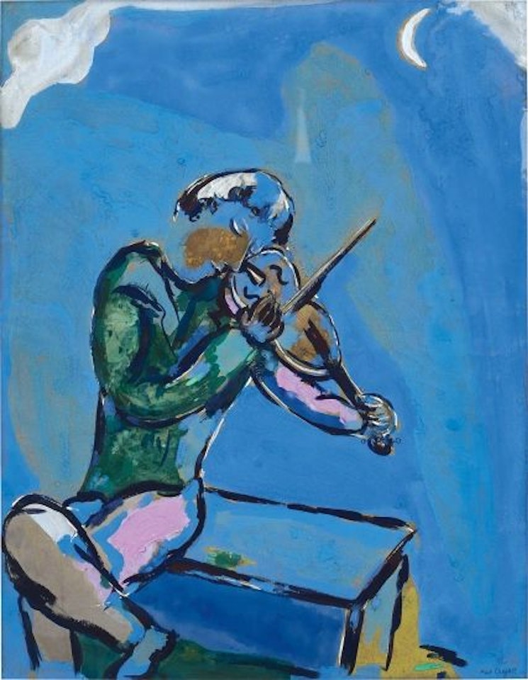 Le violoniste bleu by Marc Chagall