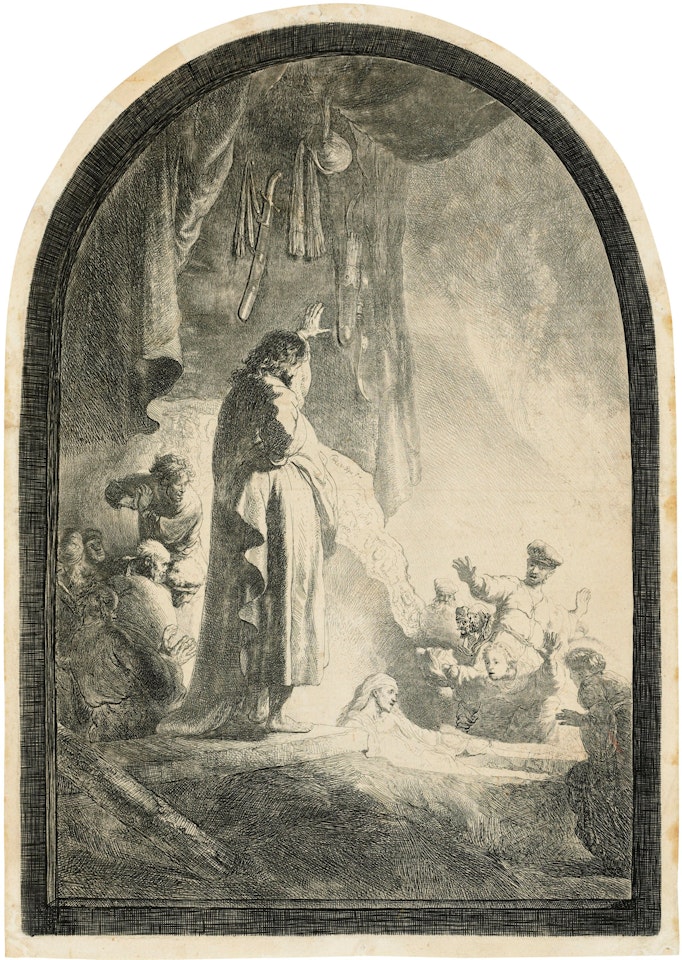 The Raising of Lazarus: the larger Plate by Attributed to Rembrandt Harmensz van Rijn