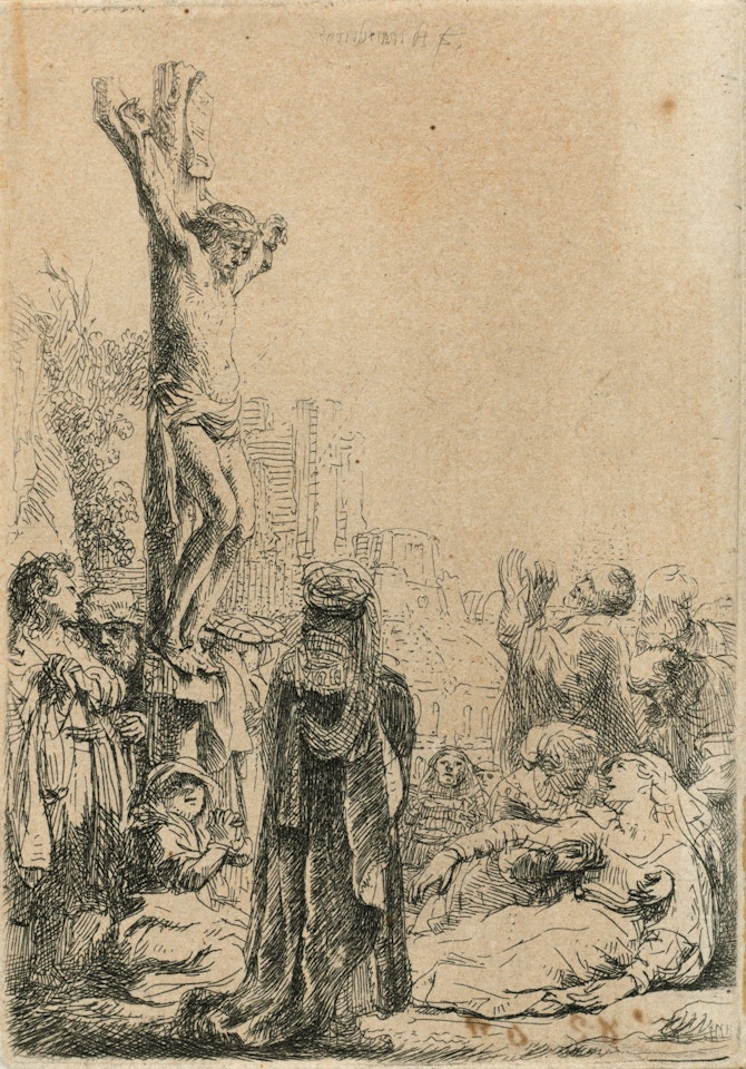 The Crucifixion: Small Plate by Attributed to Rembrandt Harmensz van Rijn