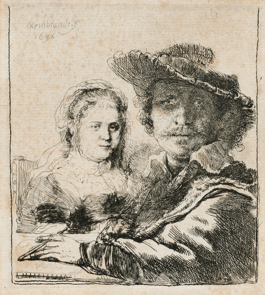 Self-Portrait with Saskia by Attributed to Rembrandt Harmensz van Rijn