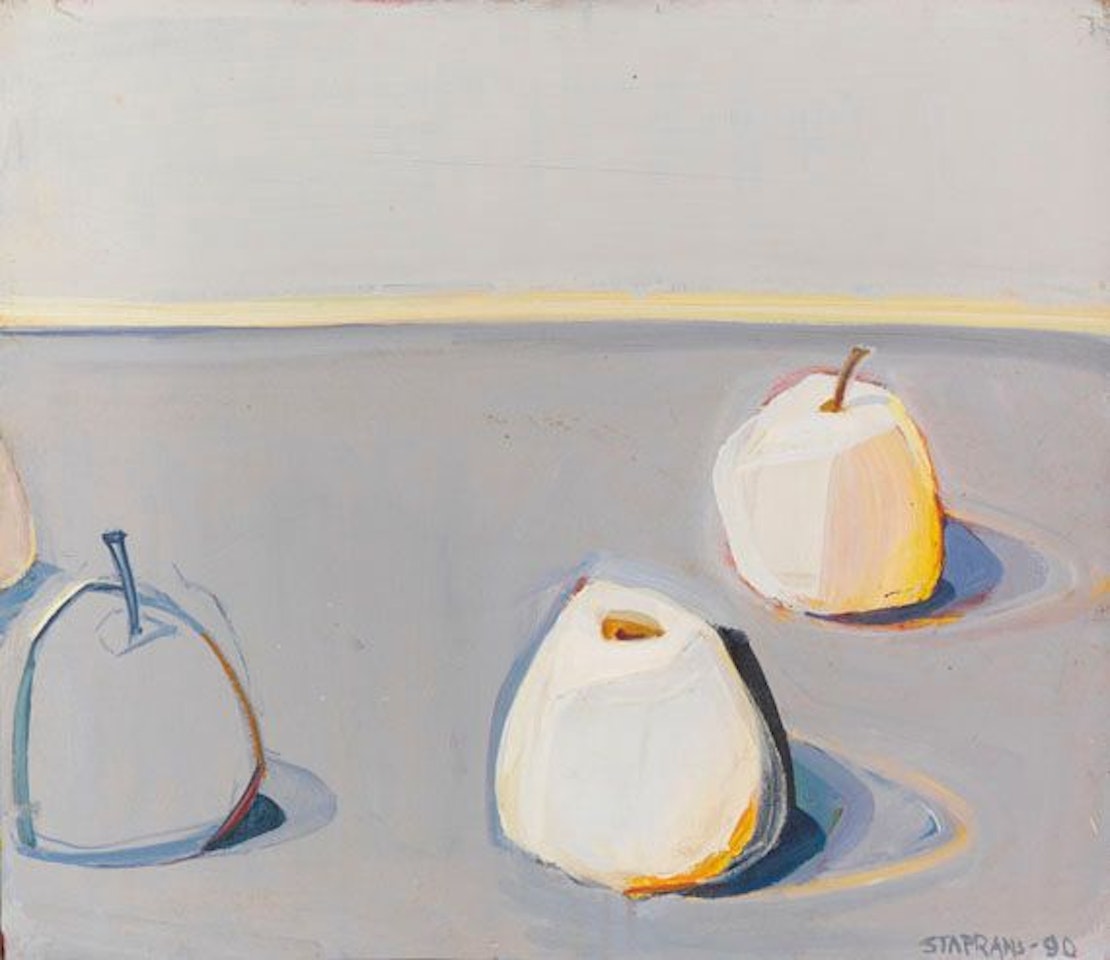 Still life with the baked sunshine apples by Raimonds Staprans
