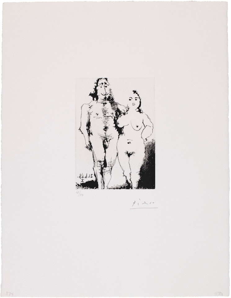 Couple nu posant, from La Série 347 by Pablo Picasso