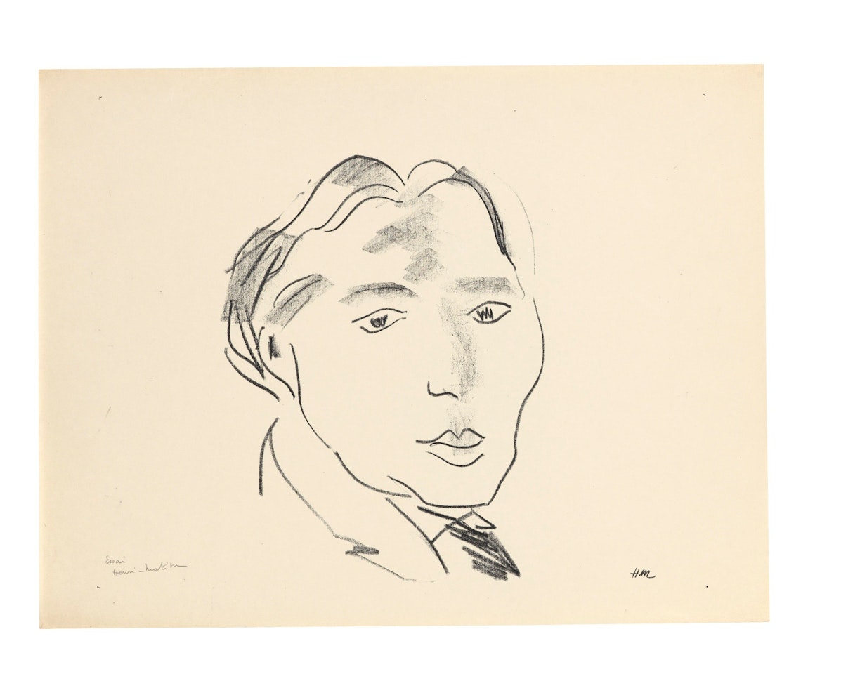 Cortot (mondain) & Jeune femme, visage de trois-quarts by Henri Matisse