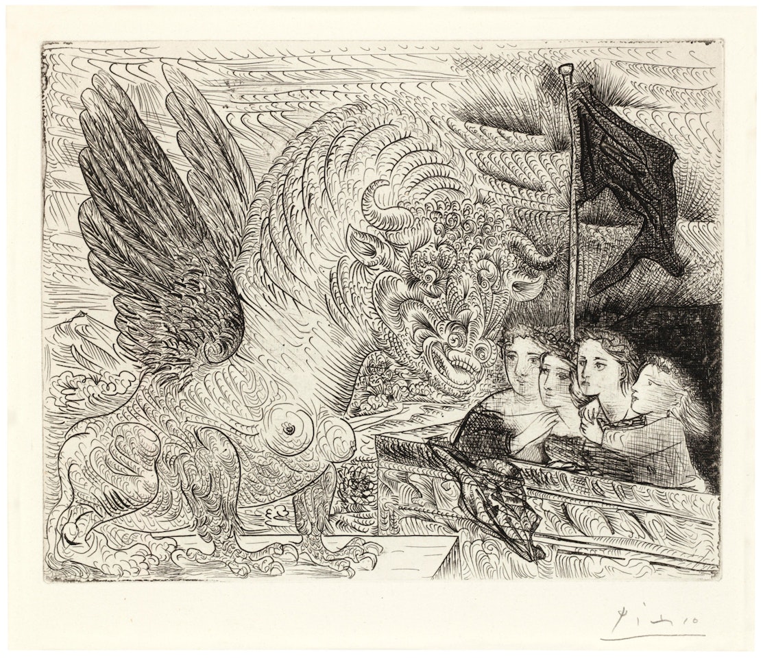 Taureau ailé contemplé par quatre enfants, from La Suite Vollard by Pablo Picasso