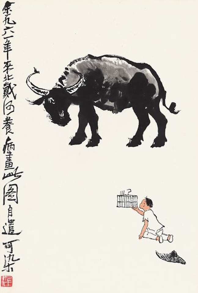 Cowboy With Birds by Li Keran