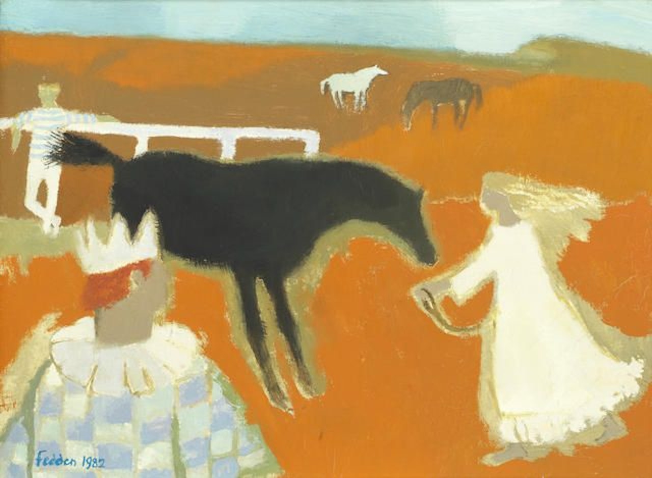 The Black Horse 1; The Black Horse 2 by Mary Fedden