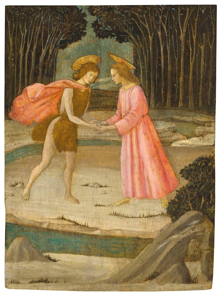 The Meeting of Christ and Saint John the Baptist by the River Jordan by Master of Marradi