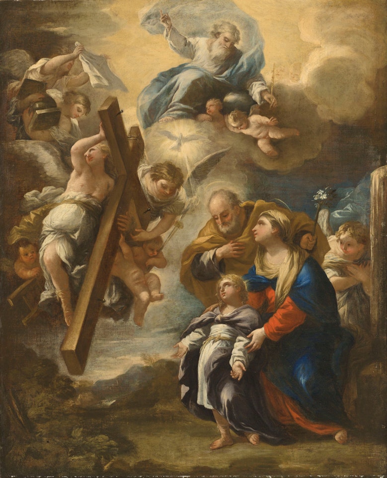 The infant Christ contemplating the instruments of the Passion by Circle of Luca Giordano
