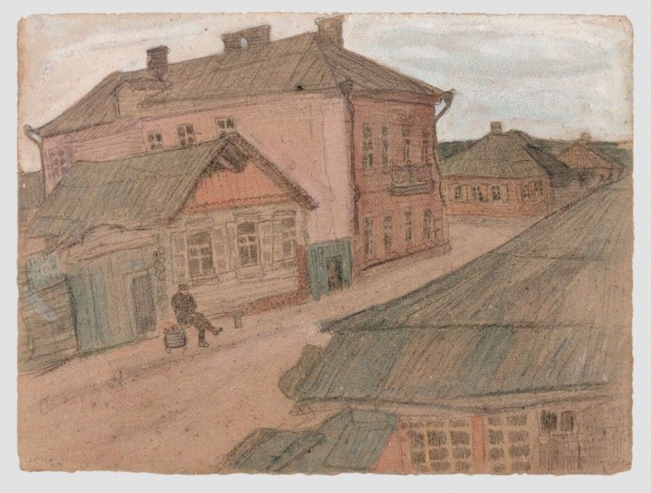 The village street by Marc Chagall