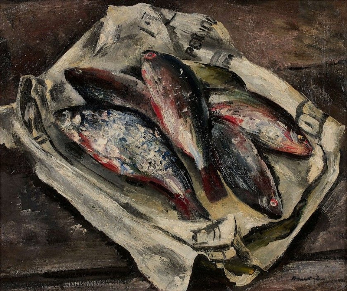 Still life with fish by Jean Fautrier