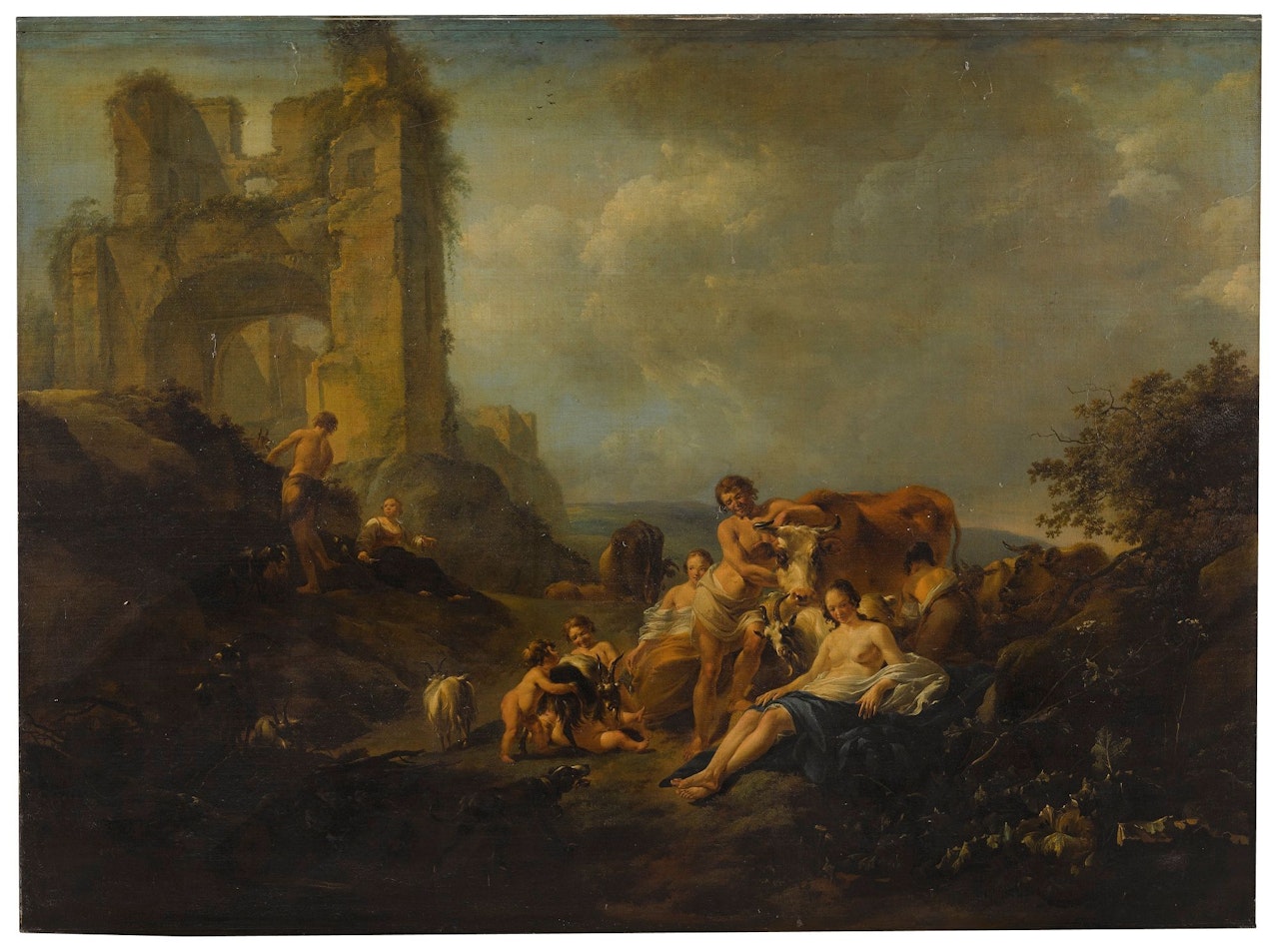 THE INFANT JUPITER SUCKLED BY A GOAT by Nicolaes Pietersz Berchem