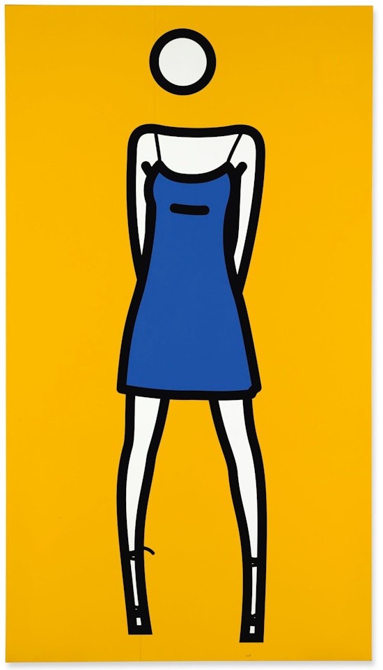 WOMAN POSING IN SUMMER DRESS 2 by Julian Opie