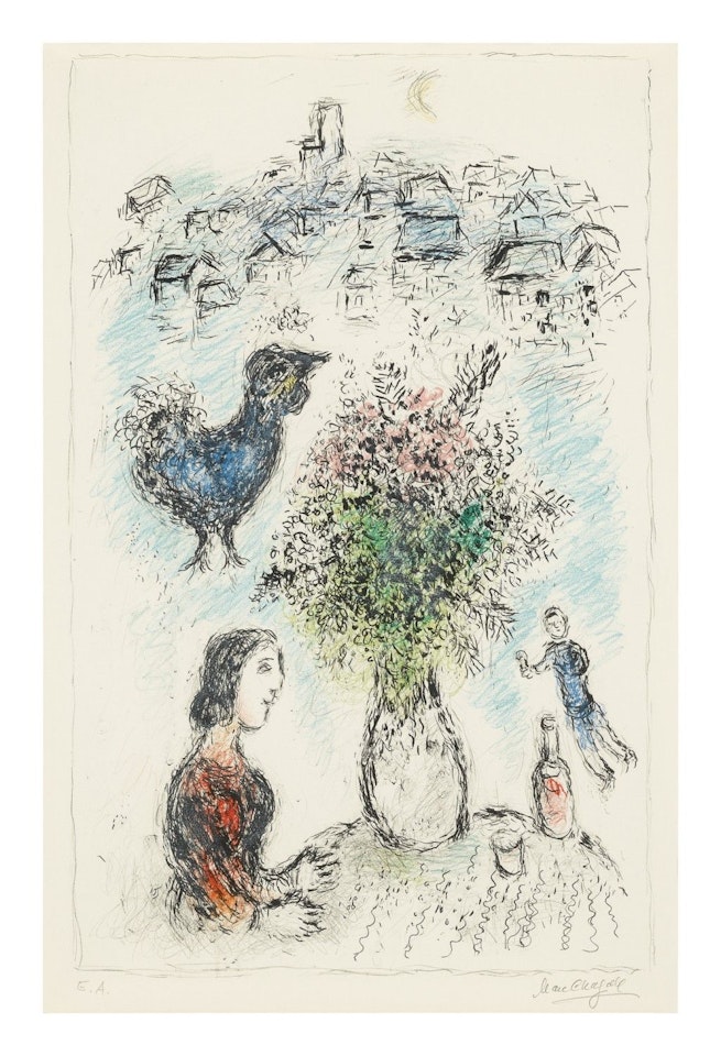 THE ROSE BOUQUET (M. 979) by Marc Chagall