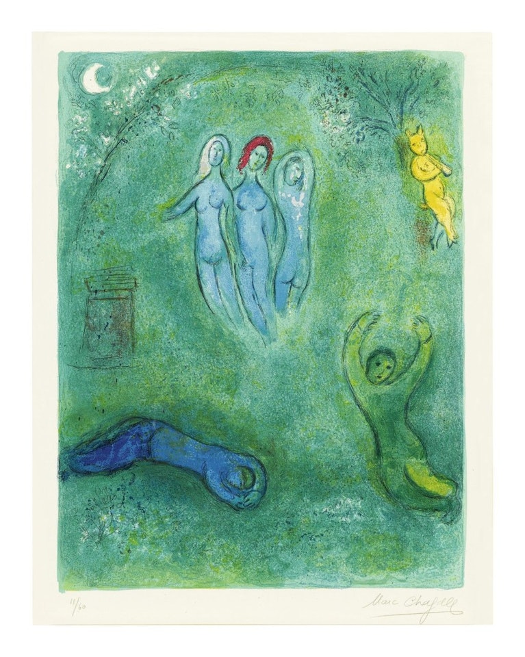 DAPHNIS'S DREAM AND THE NYMPHS (M. 325; SEE C. BKS. 46) by Marc Chagall