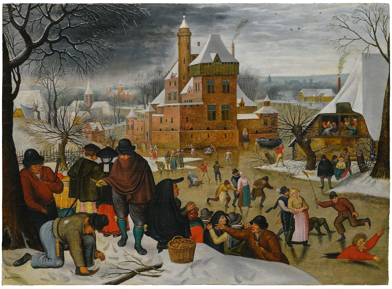 WINTER LANDSCAPE WITH SKATERS by Pieter Brueghel the Younger