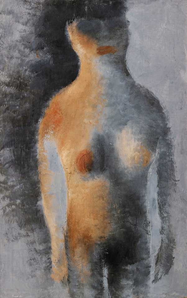 NU DEBOUT À LA FRANGE by Jean Fautrier