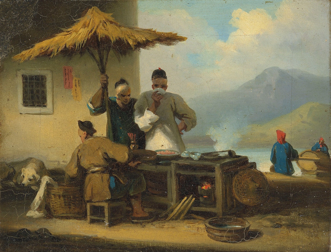 A Chinese foodstall, Macao by George Chinnery