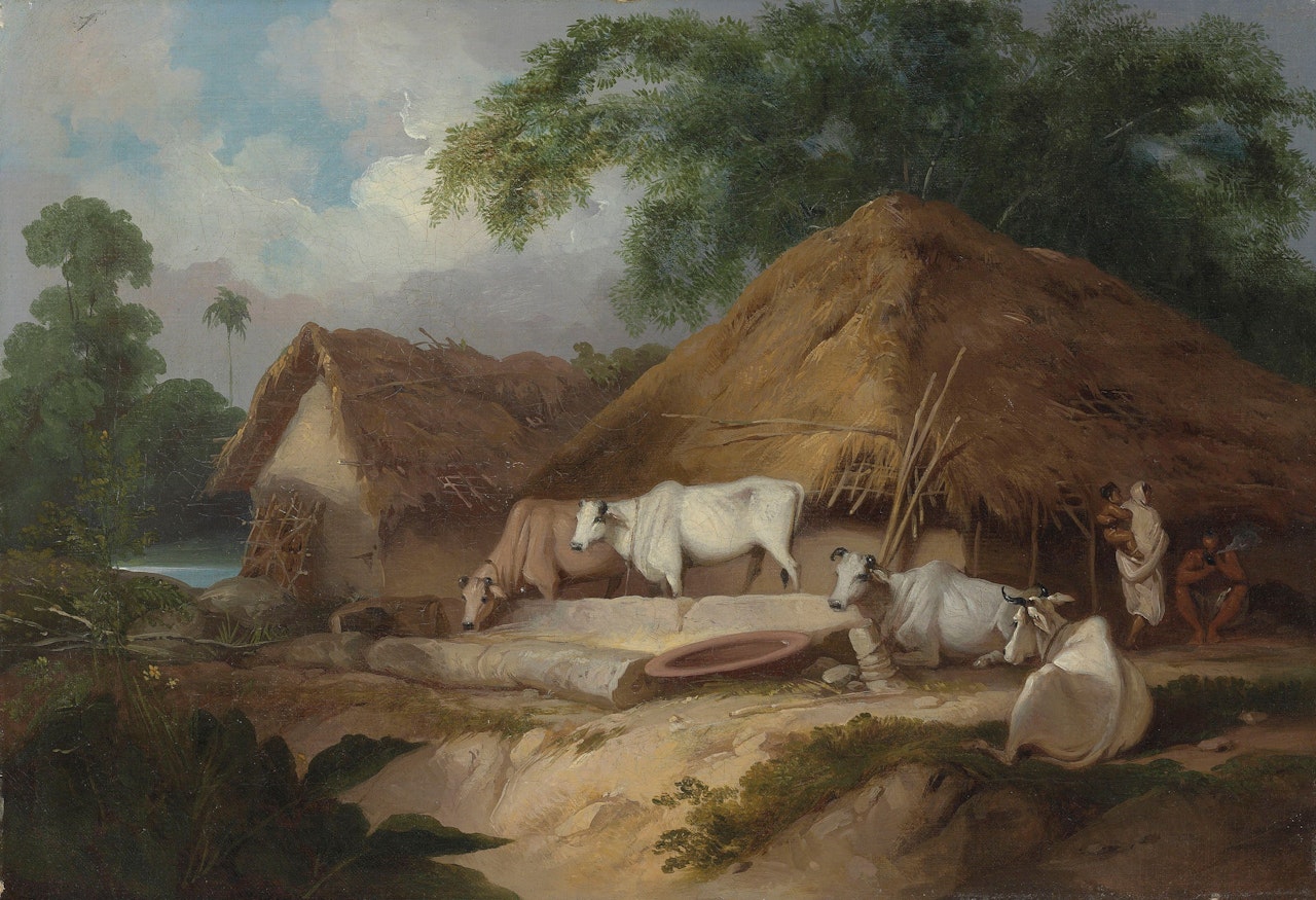 A village scene, Bengal by George Chinnery