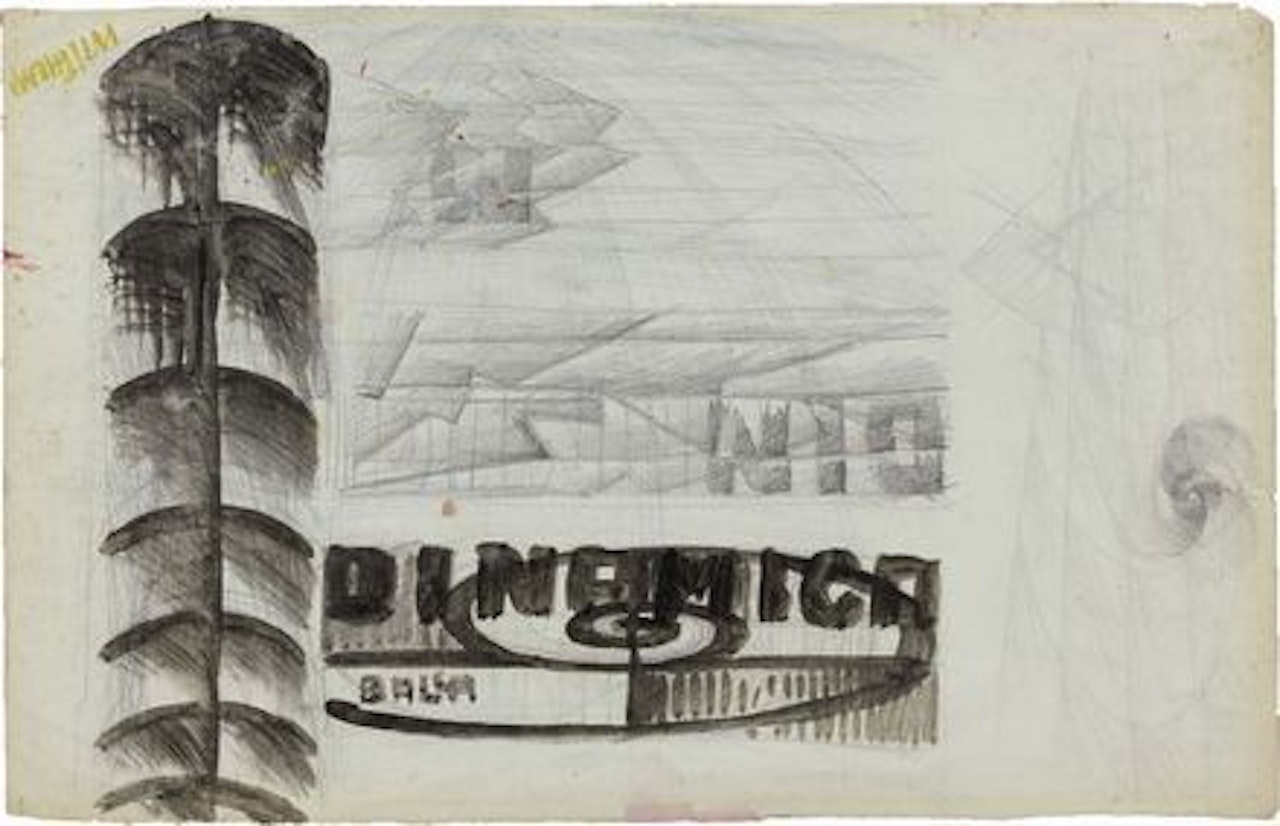 Studio per la testata della rivista Dinamica by Giacomo Balla